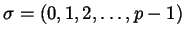 $ \sigma = (0,1,2,\dots,p-1)$