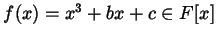 $ f(x) = x^{3} + b x + c \in F[x]$